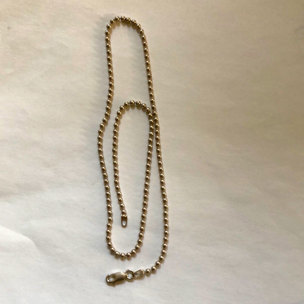15” Sterling silver bead chain